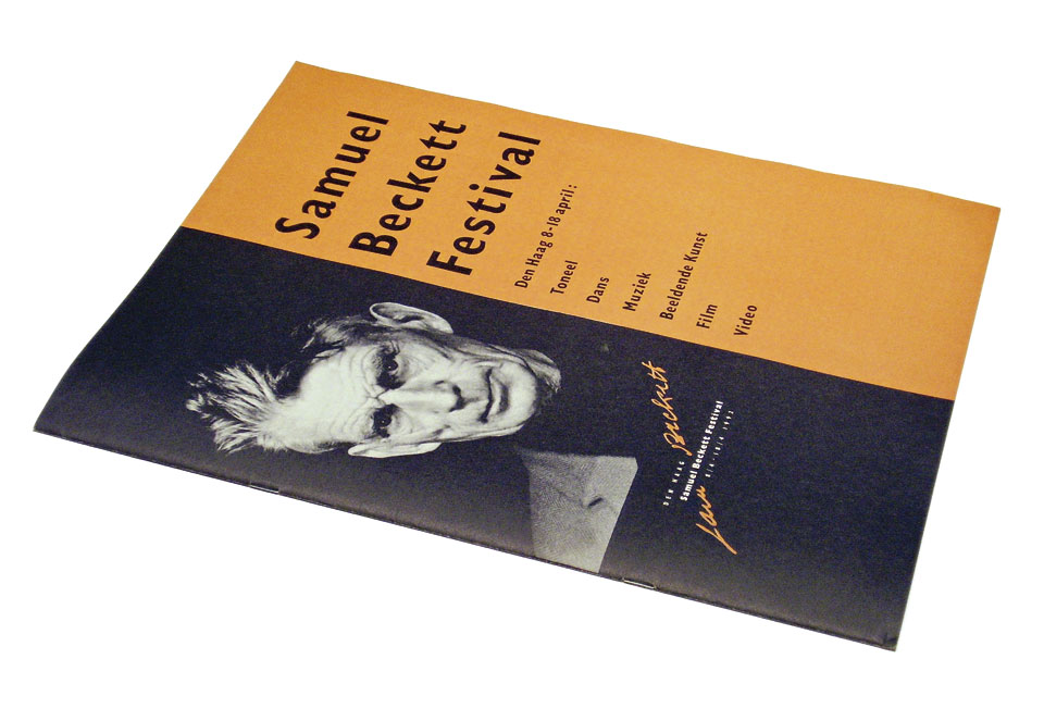 Omslag voor het magazine van het Samuel Beckett Festival, Den Haag - Foto: van Rosemarie Clausen - Omslag en binnenwerk: Erik Cox