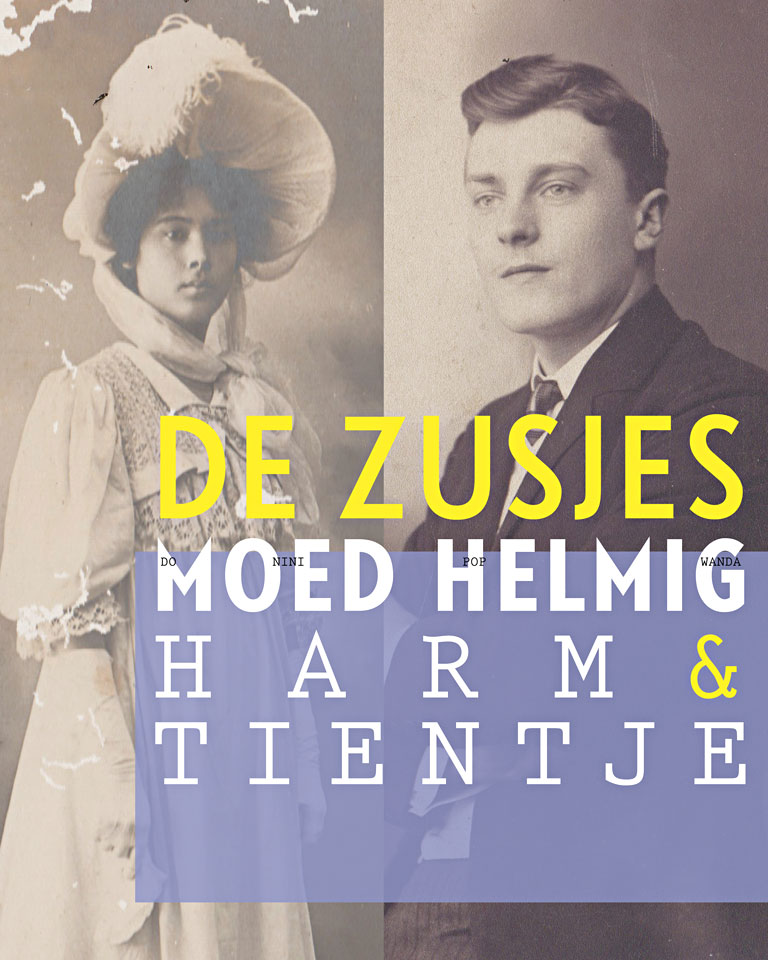 De Zusjes Moed Helmig 1/3 - Harm & Tientje - Uitgegeven door Vos & MH&B, Rotterdam - Ontwerp boekomslagen voor serie (3 delen): Dorine de Vos en Erik Cox