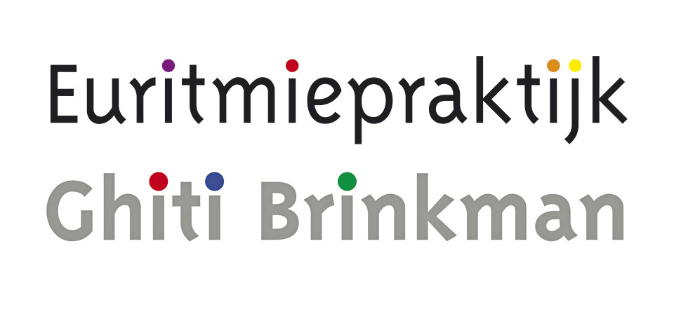 Letterbeeld voor Euritmiepraktijk Ghiti Brinkman, Den Haag - Ontwerp van Erik Cox, 2012