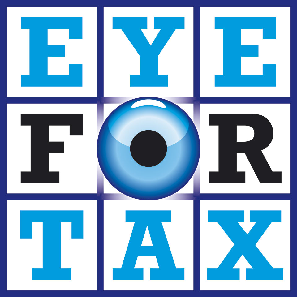 Logo voor Eye for Tax, Leiden - Ontwerp van Erik Cox, 2012