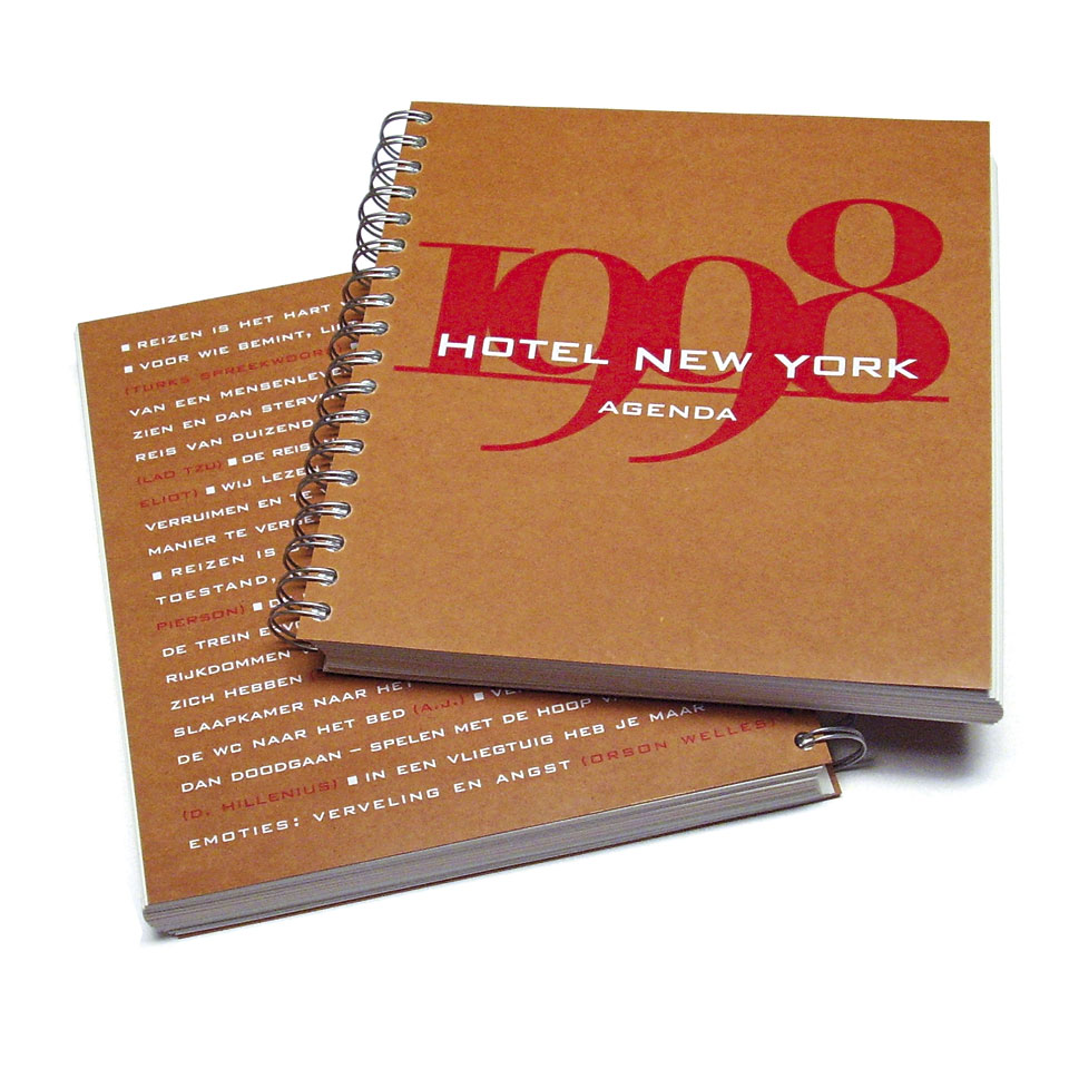 Hotel New York Agenda 1998 - Uitgegeven door Hotel New York, Rotterdam t.g.v. het 5-jarig bestaan - Omslagontwerp: Erik Cox