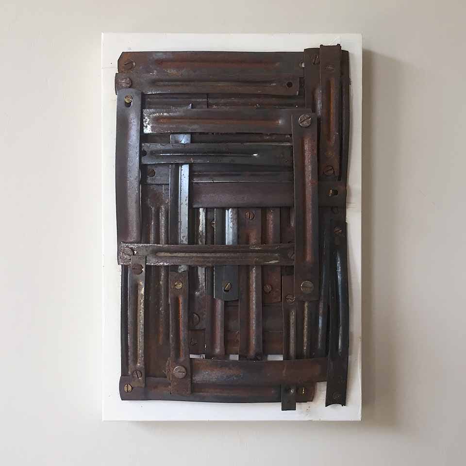 The 16 x 24 panel series #11 - acryl en ijzer op underlayment - door Erik Cox