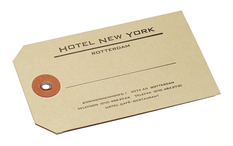 Visitekaartje voor Hotel New York, Rotterdam - Grafische vormgeving: Erik Cox